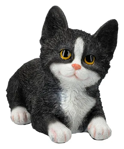 Figuren Shop GmbH Tierfigur Katzenfigur – Süßes Kätzchen Deko Statue handbemalt Polyresin 14 cm