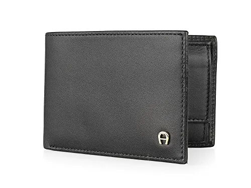 Kleine Geldbörse von AIGNER, Schwarz - Damen-Geldbörsen, elegante AIGNER Basics Daily Wallet, kompakt und stilvoll, ideal für den Alltag mit den Maßen 10,5x7x1,5cm.