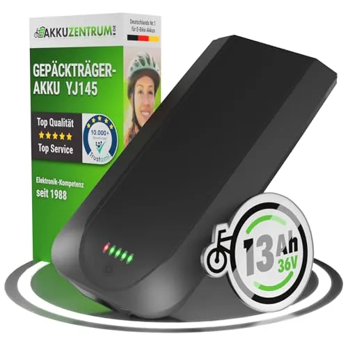 Maratron Gepäckträger-Akku YJ145-36V 13Ah - ideal für E-Bikes von Telefunken, Zündapp, Chrisson - Elektrofahrradteile mit leistungsstarkem 36V 13Ah Akku für längere Fahrten und zuverlässige Leistung.