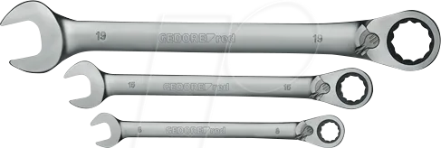 Gedore RED 3300873 Maul-Ringratschenschlüssel-Satz 12-teilig - Werkzeug-Sets mit 72-Zähnen-Ratschenmechanismus, ideal für präzises Arbeiten, ergonomisch gestaltet und aus robustem Chrom-Vanadium-Stahl gefertigt.