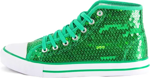 Pailletten Schuhe Grün Glitzer für Damen & Herren – Designer Schnürer Gr. 38 - Funky Pailletten-Schuhe für unvergessliche Partymomente. Ideal für Karneval, Junggesellenabschiede oder Mottopartys – ein echter Blickfang für jeden Anlass. Hochwertige Verarbeitung und langlebige Pailletten sorgen für langanhaltenden Glanz.