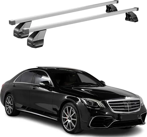 OMAC Dachträger Stahl Gepäckträger für Mercedes S Klasse W222 (2013-2020) - Robuster, abnehmbarer Gepäckträger aus hochwertigem Stahl mit aerodynamischem Design, ideal für Fahrrad-, Ski- und Kajakträger. Wasserbeständig und leicht, perfekt für alle Reiseabenteuer.
