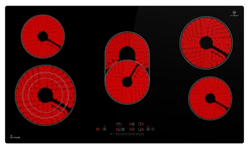 KKT KOLBE Elektro-Kochfeld CH9005RL, 90cm Glaskeramik Kochplatte - Kochfelder: Autarkes 90cm Kochfeld mit 5 Zonen, TouchSelect Bedienung und Timer-Funktion für präzises Kochen und einfache Reinigung.