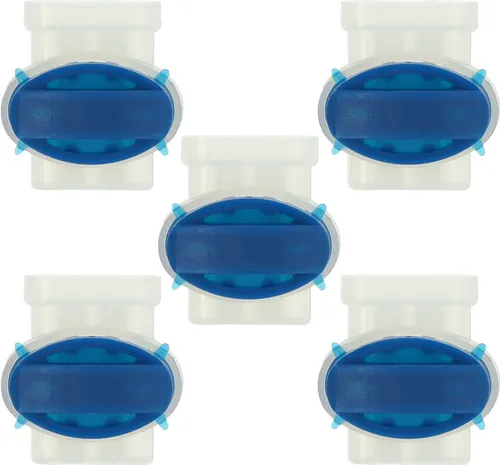 vhbw 5x Kabelverbinder für Begrenzungskabel kompatibel mit Bosch Indego 1200 Connect Mähroboter - Kabelklemmen, Wasserdicht Blau, Transparent