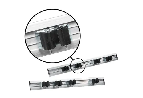Work plus Wandhalterung 2x Gartengeräte Werkzeugleiste Wandhalter Besenhalter Schiene, (2-tlg., 2er Set Wand Klemmleiste für Rundstiele)