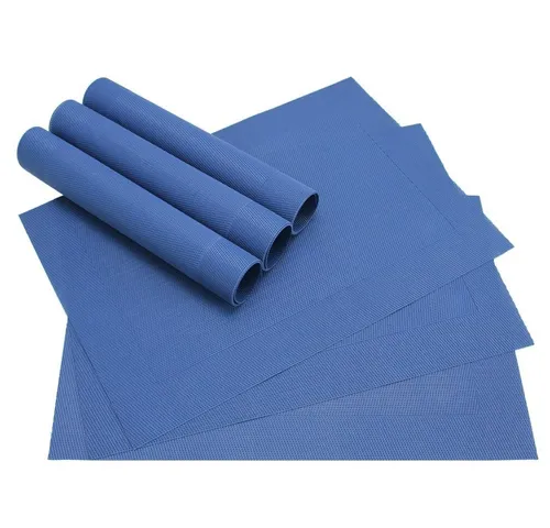 matches21 HOME & HOBBY Platzset Tischset BORDA 6er blau dunkelblau Tischunterlage als Tischdeko, (6-St), modernes Esstisch Platzdeckchen als abwaschbarer Tischuntersetzer