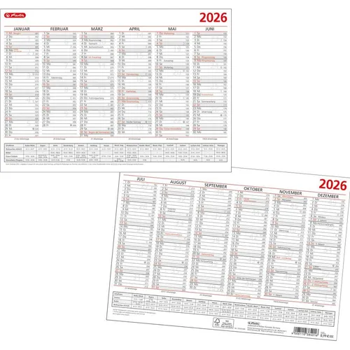 Herlitz Tafelkalender 2026 DIN A4