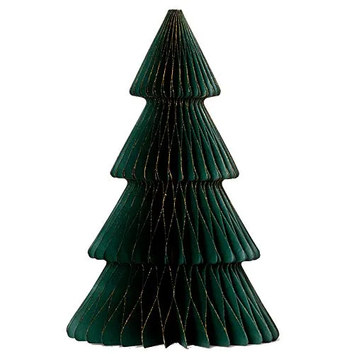 coopz Weihnachtsschmuck Tanne spitz 30cm Papier Aufsteller Weihnachten Baumschmuck, Farbe:dunkelgrün