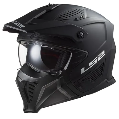 LS2 Modularhelm OF606 Drifter Solid matt – Stylischer Schutz für Motorradfahrer - Modularhelm in Schwarz für Unisex Erwachsene, bietet optimalen Komfort und Sicherheit für jedes Abenteuer auf zwei Rädern.