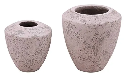 EXNER Vase/Topf * Vintage * Shabby chic * Landhausstil * Creme/weiß/grau (groß)