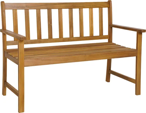 COSTWAY Gartenbank bis 360kg, Sitzbank 2 Sitzer Terrassenbank aus Akazienholz 122x56,5x86cm