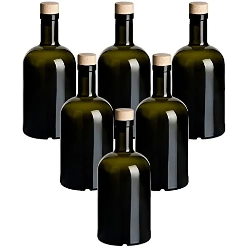gouveo 6er Set Glasflaschen 500 ml Klassik Antik mit Korken (HGK)