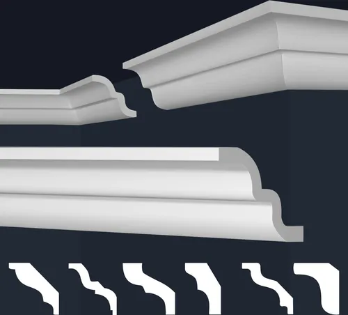 marbet design Stuckleiste E-21 - 40 Meter XPS Styropor Deckenleisten - Elegante Deckenleisten aus hochwertigem XPS Styropor, feuchtigkeitsbeständig und einfach zu montieren. Ideal für stilvolle Inneneinrichtungen und individuelle Farbgestaltungen.