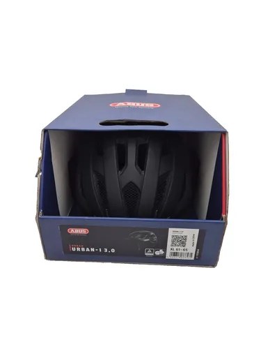 ABUS Urban-I 3.0 - Fahrradhelm mit Beleuchtung - Fahrradhelm mit integrierter Beleuchtung für erhöhte Sichtbarkeit und Sicherheit, ideal für Straßenradsport. Unisex, in der Größe XL (61-65cm) und in eleganten velvet black.