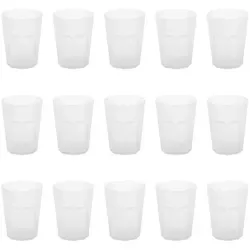 Engelland Becher Plastikbecher in modernen Neonfarben, Mehrweg, 15-tlg., Kunststoff, spülmaschinengeeignet, bruchfest, wiederverwendbar, 400 ml, 0,4 Liter weiß 40 cl | 400 ml | Ø 9 cm x 9 cm x 11.5 cm