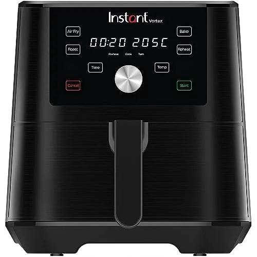 Instant Brands Vortex 6 Plus 4-in-1-Heißluftfritteuse 1700W - Heißluftfritteuse mit 3,7L Fassungsvermögen, 4 Funktionen für Frittieren, Backen, Braten und Grillen und 95% weniger Öl für gesunde, knusprige Gerichte.