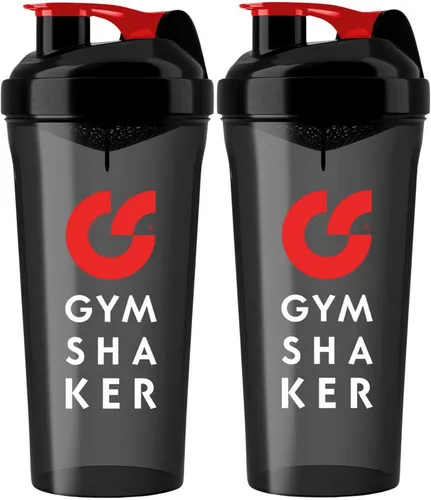 GYMSHAKER Protein Shaker 2er Pack Trinkflasche für Fitness, Sport, Bodybuildung & Muskelaufbau, (2-tlg), Auslaufsicher, Hochwertig, BPA-frei
