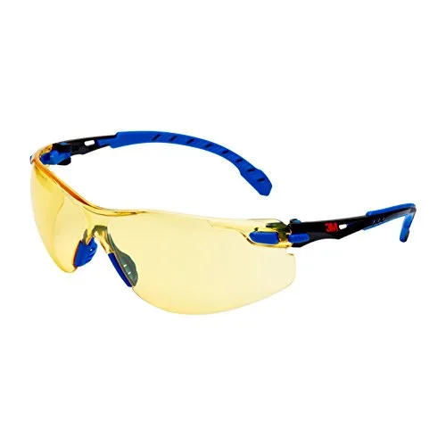 3M Solus Safety Glasses, Blau/Schwarz frame, Scotchgard Anti-Fog, Amber Lens, S1103SGAF-EU