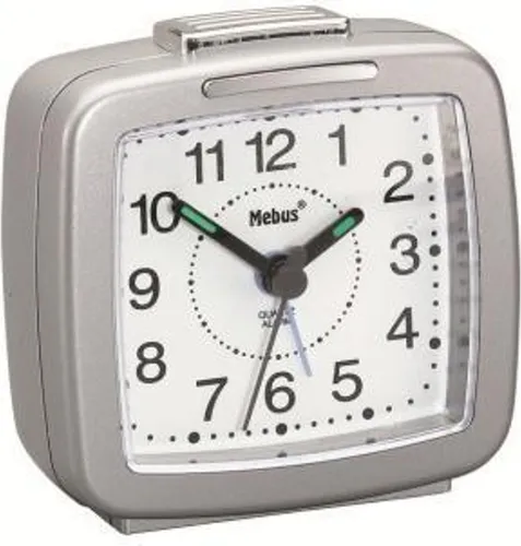 Mebus 26481, Quarzwecker, Silber, Analog, 70 mm, 70 mm, 1 Stück(e)