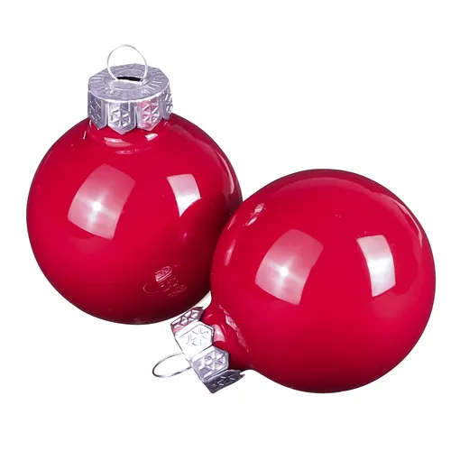 Weihnachtskugeln aus Glas Rot Ø4cm, Christbaumkugeln Set, 24 Stück