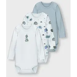 Name It Schlafoverall NBMBODY 3P LS BABY ELEPHANT NOOS (Packung, 3-tlg) blau 68 EU