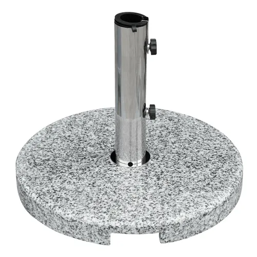 anndora Sonnenschirmständer Granit rund 20kg - Robuster Schirmständer aus poliertem Granit, ideal für kleinere Schirme. Mit Edelstahlrohr und Regenwasserabfluss für optimale Stabilität.