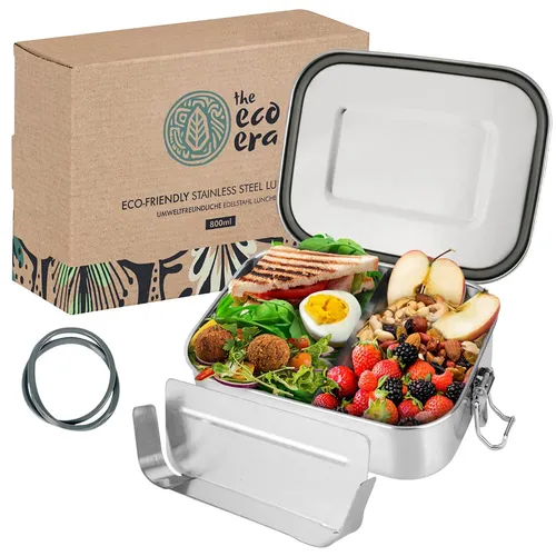Edelstahl Brotdose & Lunchbox, 800ml, auslaufsichere Box 6 x 17 cm