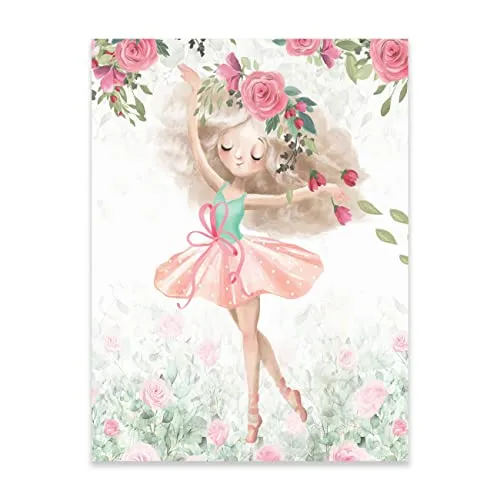 Poster Kinderzimmer Mädchen Ballerina 50x70 cm Hochformat
