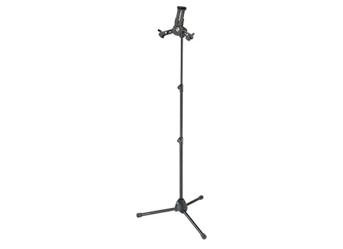 König & Meyer 19798 - Tablet-PC-Stativ, schwarz - TV Halterung für Tablets, drehbar um 90° und stufenlos höhenverstellbar von 70 bis 155 cm, ideal für Bühne, Studio oder Zuhause.
