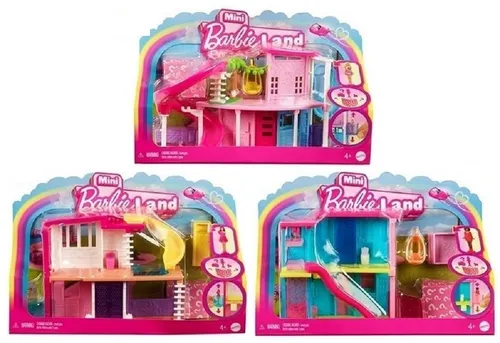 Barbie Mini Villa mit 4 cm Puppe, Haustier, Aufzug, Pool & Zubehör