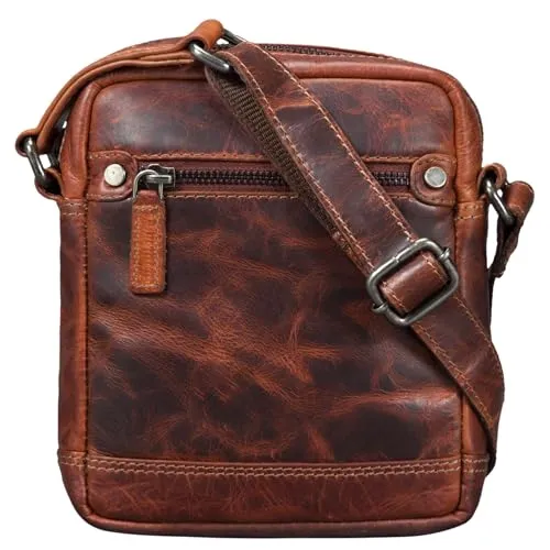 STILORD 'Pepe' Vintage Schultertasche Herren - Kompakte Messenger-Bag aus echtem Rindsleder mit 5 Fächern für optimale Organisation. Ideal für Männer, die Stil und Funktionalität schätzen. Verstellbarer Schultergurt für flexibles Tragen.