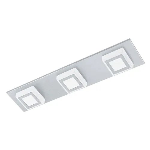 EGLO LED Deckenleuchte Masiano 3-flammig - Moderne Deckenlampe aus Aluminium und Kunststoff, ideal für Wohnzimmer und Flur. Spendet warmweißes Licht und kann auch als Wandleuchte genutzt werden.
