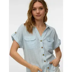 Vero Moda Kurzarmbluse VMBUMPY S/S SHIRT WVN GA NOOS Viskose, regular fit