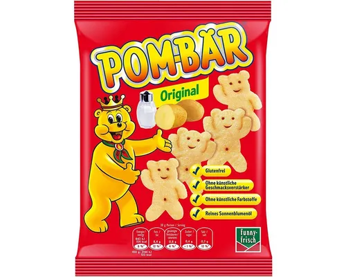 funny-frisch Knabberei, Funny Frisch Pom Bären Original gesalzene Chips 30g 12er Pack