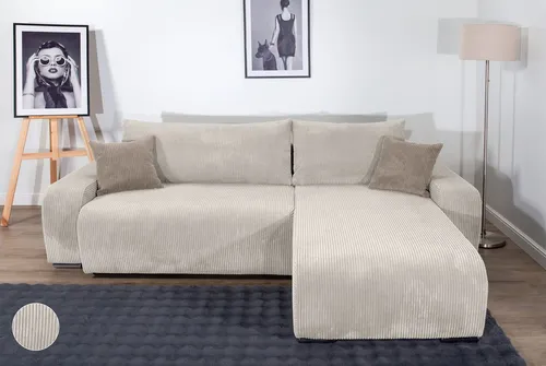 COLLECTION AB Ecksofa Pia L-Form mit Bettfunktion, B: 237 cm - Praktisches Ecksofa »Pia L-Form, B: 237 cm« mit Federkern, Bettfunktion und Bettkasten. Ideal für gemütliche Abende und platzsparend für Gäste. Inklusive 2 Zierkissen für zusätzlichen Komfort.