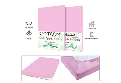 TRENDBUY24 Spannbettlaken Kinder Spannbettlaken 60x120 - 70x140 cm, Baumwolle, Gummizug: ja, (1 Stück), JERSEY
