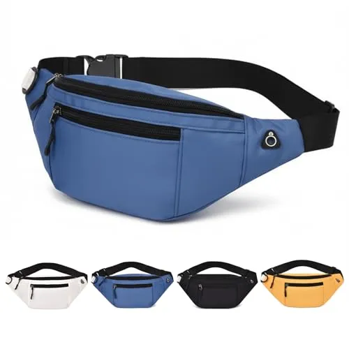Bauchtasche Herren & Damen – wasserdichte Gürteltasche für Reisen, Alltag & Outdoor – Leichte gürteltasche Damen Hüfttasche Outdoor Groß Handytasche Sport Wasserdicht (Blau)