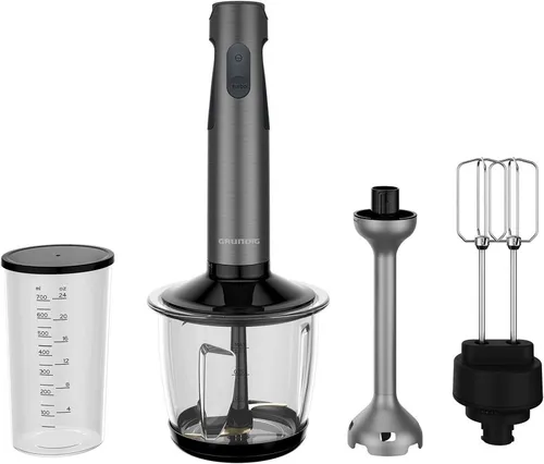 Grundig BL7180 Stabmixer-Set Delisia Novus 800W - Stabmixer mit 800W Leistung und 12 Geschwindigkeitsstufen für präzise Zubereitungen. Hochwertige Edelstahlmesser und leises Design machen ihn ideal für jede Küche.