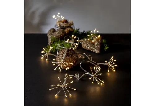 MARELIDA LED-Lichterkette Blume 96 Tautropfen mit Timer für Außen