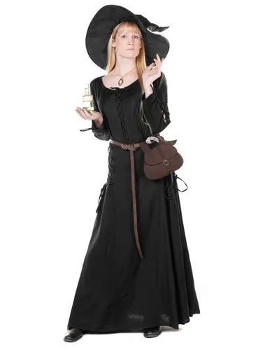 Metamorph Hexen-Kostüm - Elegantes Hexenkleid für Damen, Schwarz, Größe XS - Elegantes Hexen-Kostüm aus 100% Viskose, ideal für Halloween. Der individuell anpassbare Schnitt sorgt für perfekten Tragekomfort. Handwäsche empfohlen.