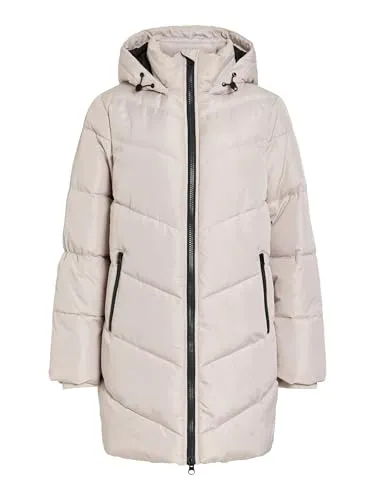 Vila Steppmantel VIMILJA PADDED COAT - NOOS beige L/XL (42) - Modischer Steppmantel mit hochschließendem Kragen und praktischen Reißverschlusstaschen. Pflegeleicht und wärmend für jeden Tag, ideal für die kühlen Monate.