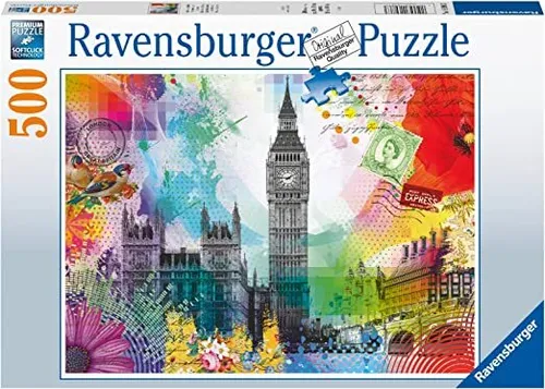 Ravensburger Puzzle 16986 - Grüße aus London, 500 Teile, handgefertigte Stanzmesser und reflexfreies Puzzlebild für stundenlangen Spaß