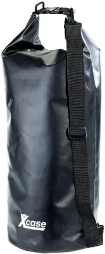 Xcase Wasserdichte Tasche: Wasserdichter Packsack 25 Liter, schwarz (Gepäckrolle wasserdicht, Packsack aus Lkw-Plane, Unterwasserlicht)