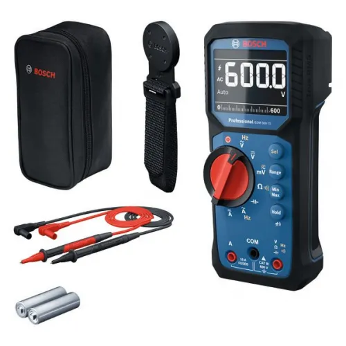 BOSCH-EW GDM 600-15 Multimeter-Set mit Magnethalter MH1 - Multimeter GDM 600-15 mit MH1, ideal für Elektroinstallationen. Präzise True RMS-Messungen, robust mit IP65 Schutz und komfortabler Einhandbedienung für anspruchsvolle Anwendungen.