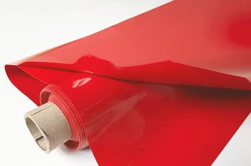 LEINEN LODGE STILVOLLE STOFFE ALLER ART Lackfolie Premium Meterware rot, 30 Meter Rollen einlagig, PVC-Folie schmutzabweisend
