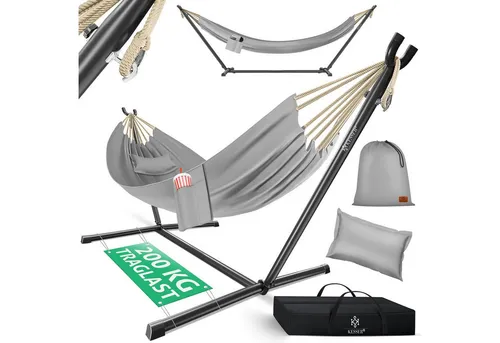 KESSER Hängematte LAKE mit Gestell für 2 Personen, grau in grau von Kesser