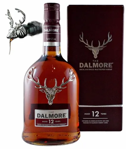 Dalmore 12 Jahre scotch Single Malt Whisky + 1 Ausgießer Hirschkopf