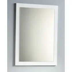 BadeDu Grazia Spiegel 60cm - Moderner Badspiegel mit weißem Rahmen - Badspiegel mit schlichter Eleganz: Ideal für moderne Badezimmer, inklusive 2 Aufhängevorrichtungen für einfache Montage. Maße: 60 x 80 cm.