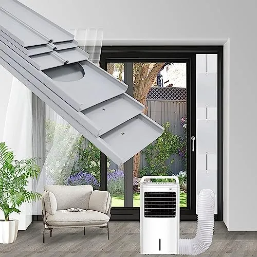 Fensterabdichtung Platte für mobile Klimageräte – Einstellbares Fenster Kit für Abluftschlauch 13/15cm