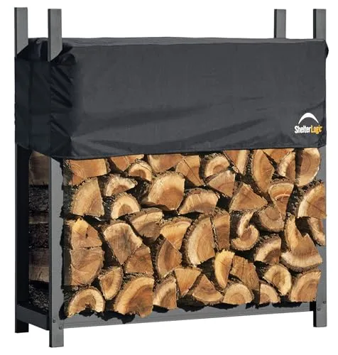Produktbild Shelter Logic Metall Kaminholzregal inkl. Abdeckung, schwarz